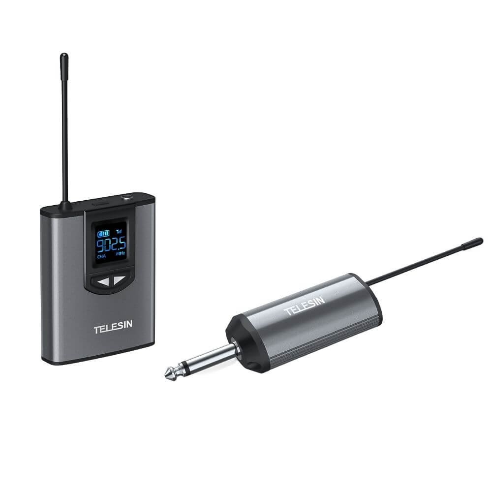 Sistema De Microfone Sem Fio Com Transmissor E Receptor Uhf - Telesin