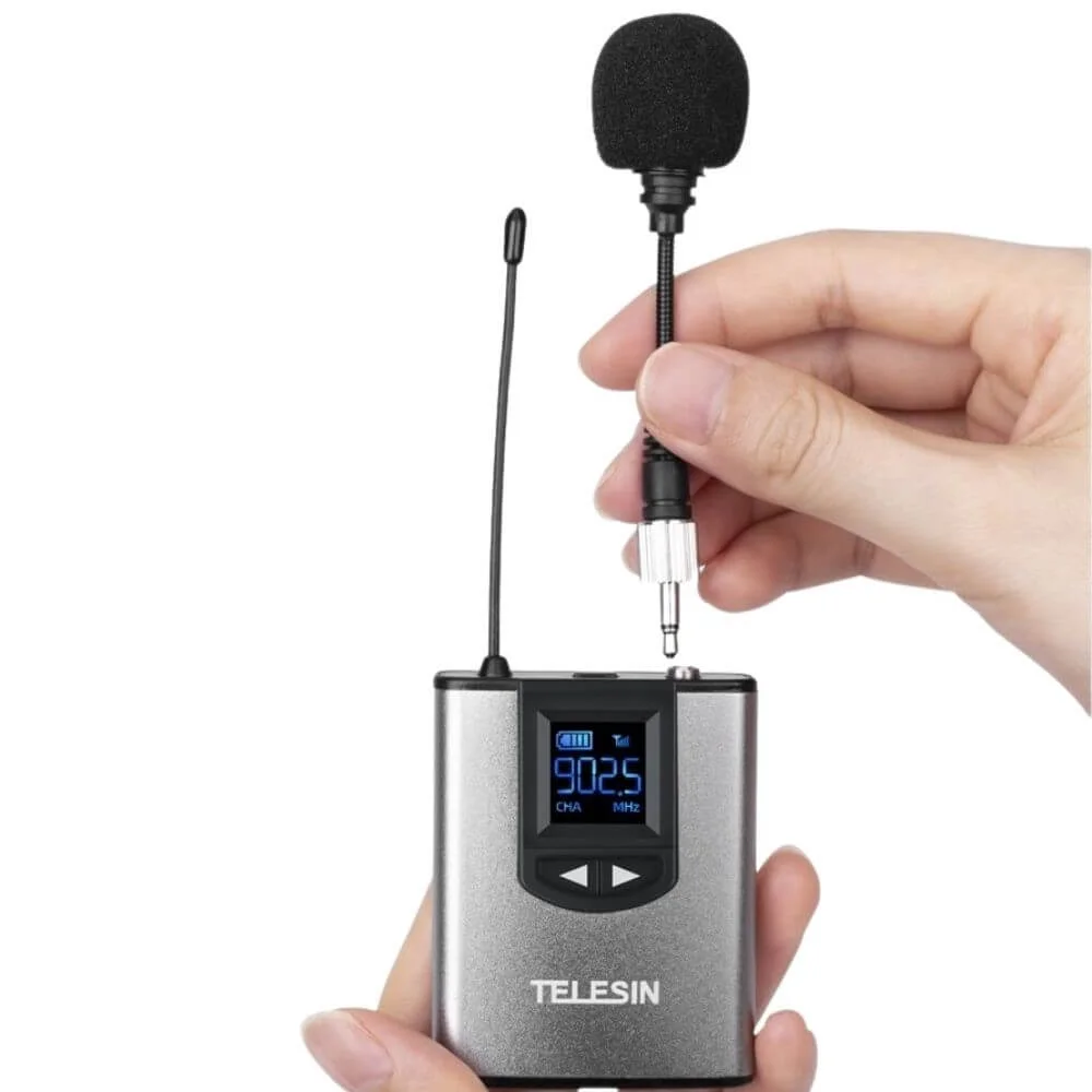 Imagem 5 de 5 do produto Sistema De Microfone Sem Fio Com Transmissor E Receptor Uhf - Telesin