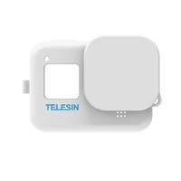 Capa De Silicone Para Gopro Hero 8 Black + Cordão + Tampa - Telesin Cor Branco