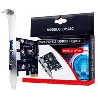 Placa Pci-e Dex 2 Porta Usb3.0 +1prt Type-c Usb-c 3.1 Dp33c