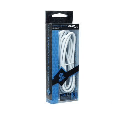 Cabo Usb Tipo C + Micro B Para Smartphones, Hd s, Tablet s, Macbook E Chromebook - Usb 3.1 Super Speed 5gbps- 2 Metros - Chip Sce 5+ 018-7476