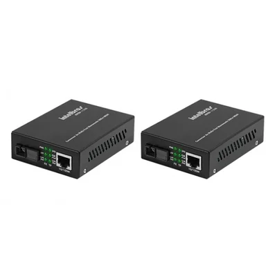 Kit Conversor De Mídia Fibra Óptica Fast Monomodo 20 Km - Kfsd 1120 A E B - Intelbras