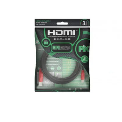 Cabo Mini HDMI X HDMI Pix 19 Pinos, 3M, 2.0, 4K, Ultrand