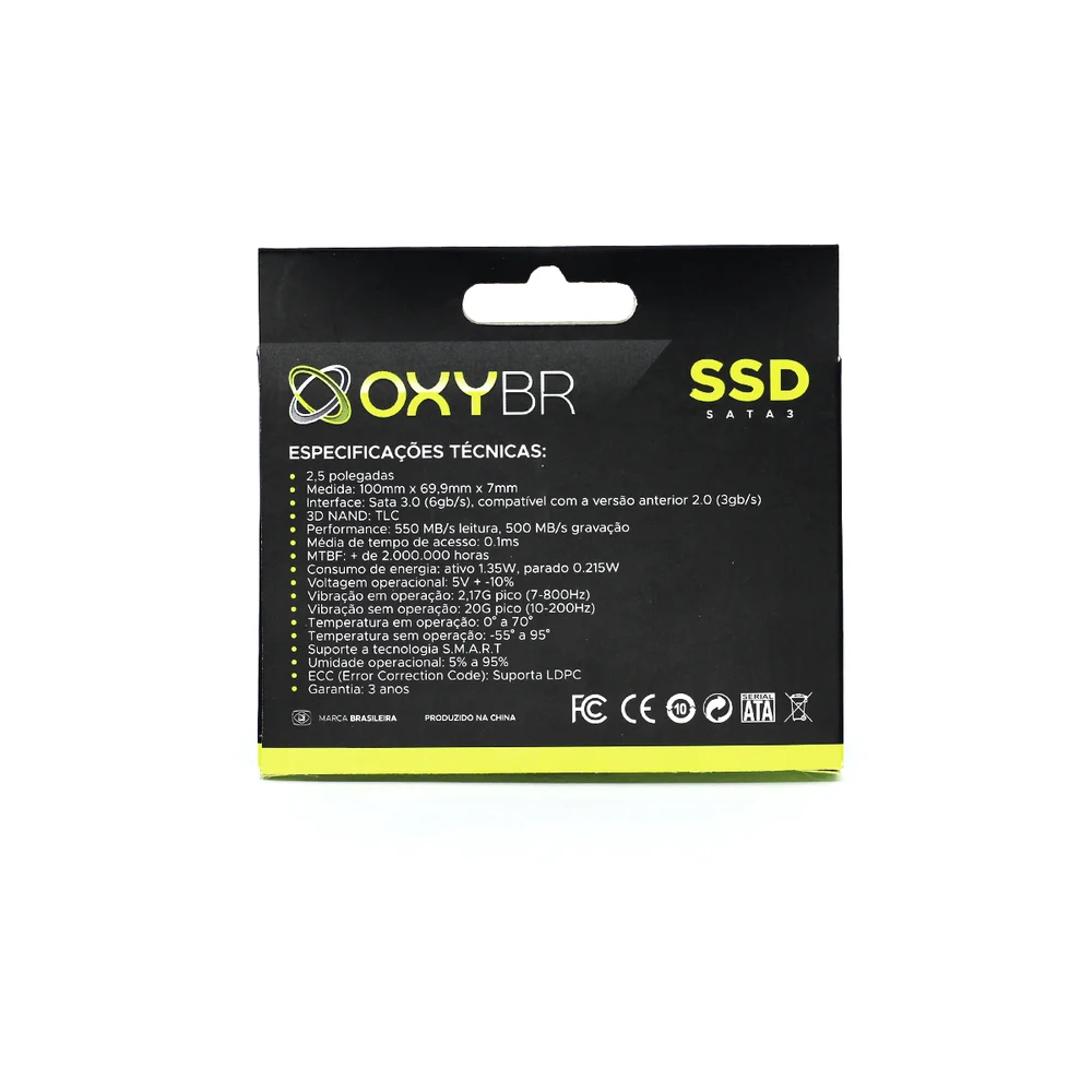 Imagem 2 de 5 do produto SSD 120GB Oxybr, Sata 3, Leitura 550Mb/s E Gravação 450Mb/s