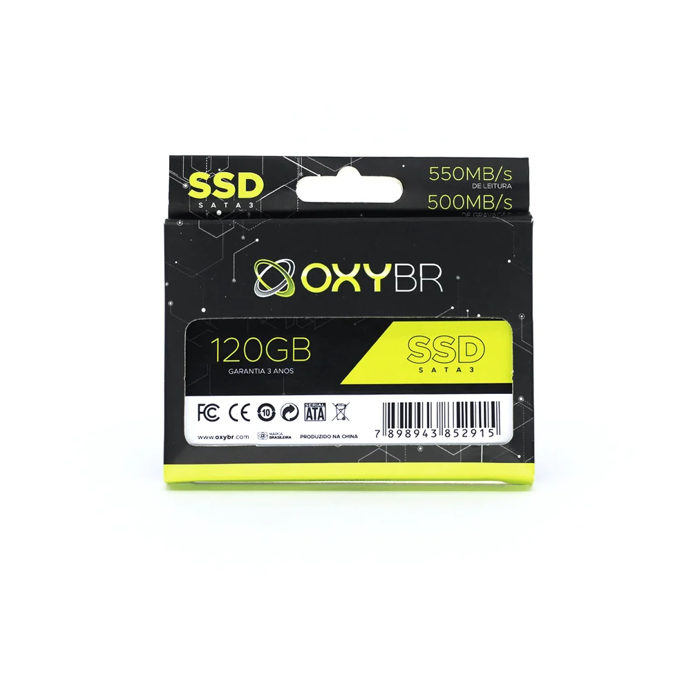 Imagem 4 de 5 do produto SSD 120GB Oxybr, Sata 3, Leitura 550Mb/s E Gravação 450Mb/s