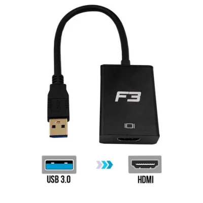 Conversor Adaptador De Vídeo USB Para HDMI FULL HD 1080p 3.0 F3 Jc-ad-uhdmi