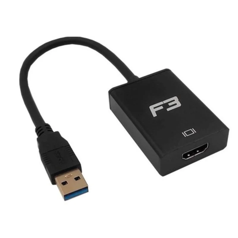 Imagem 4 de 4 do produto Conversor Adaptador De Vídeo USB Para HDMI FULL HD 1080p 3.0 F3 Jc-ad-uhdmi