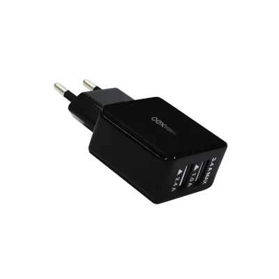 Carregador De Tomada  2 Entradas Usb Oex Cg201 Preto
