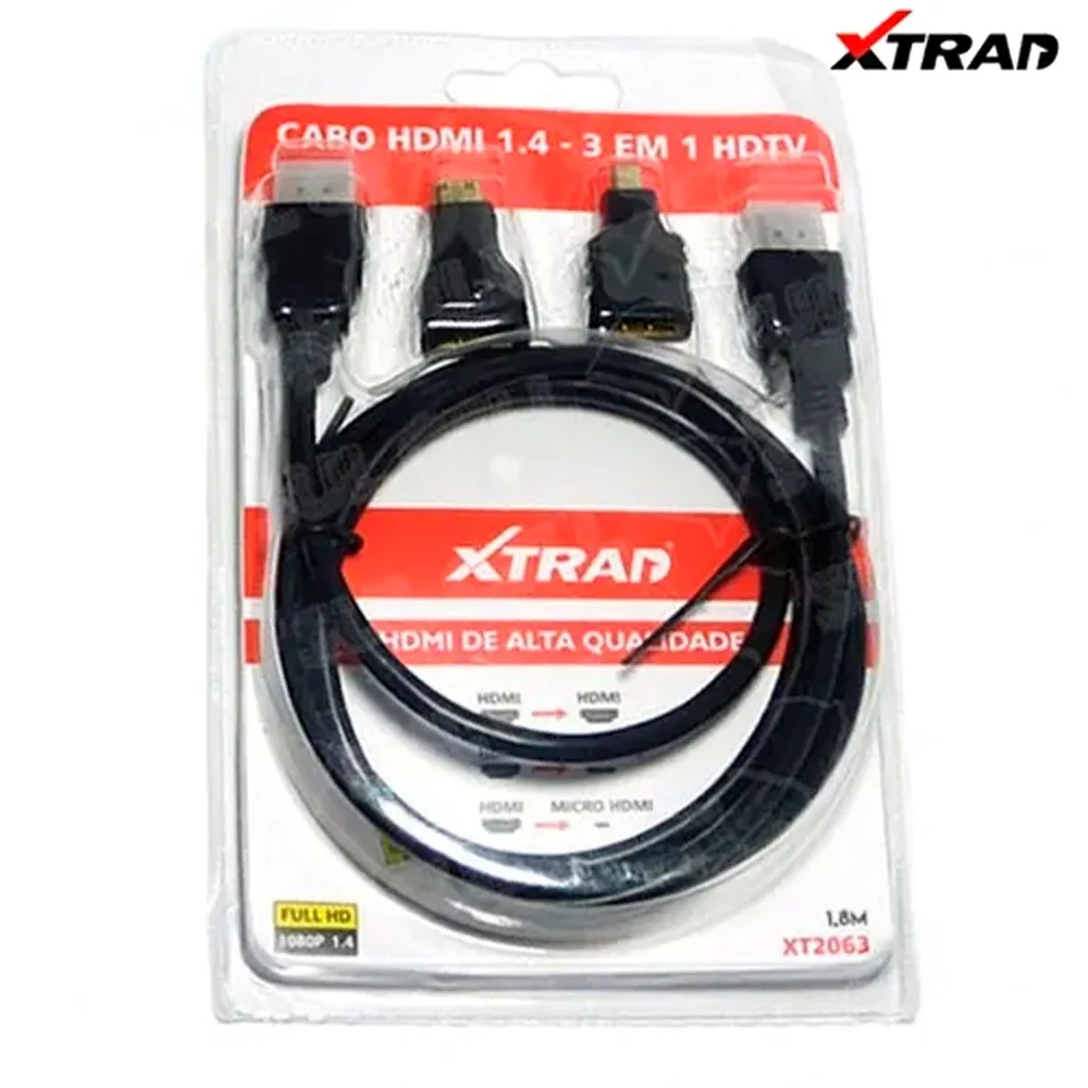 Imagem 2 de 5 do produto Cabo Hdmi 4 Em 1 Hdtv Xt2063 Xtrad