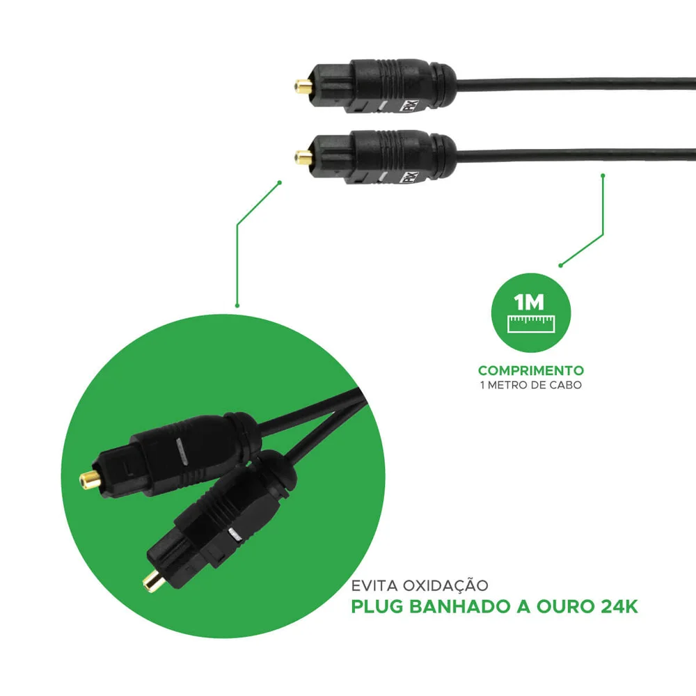 Imagem 2 de 4 do produto Cabo Optico Pix Toslink 1mt-pix