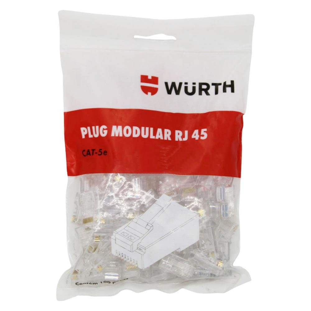 Imagem 2 de 3 do produto Conector Rj45, Cat5, Wurth, Pacote Com 100 Unidades - 0978120003