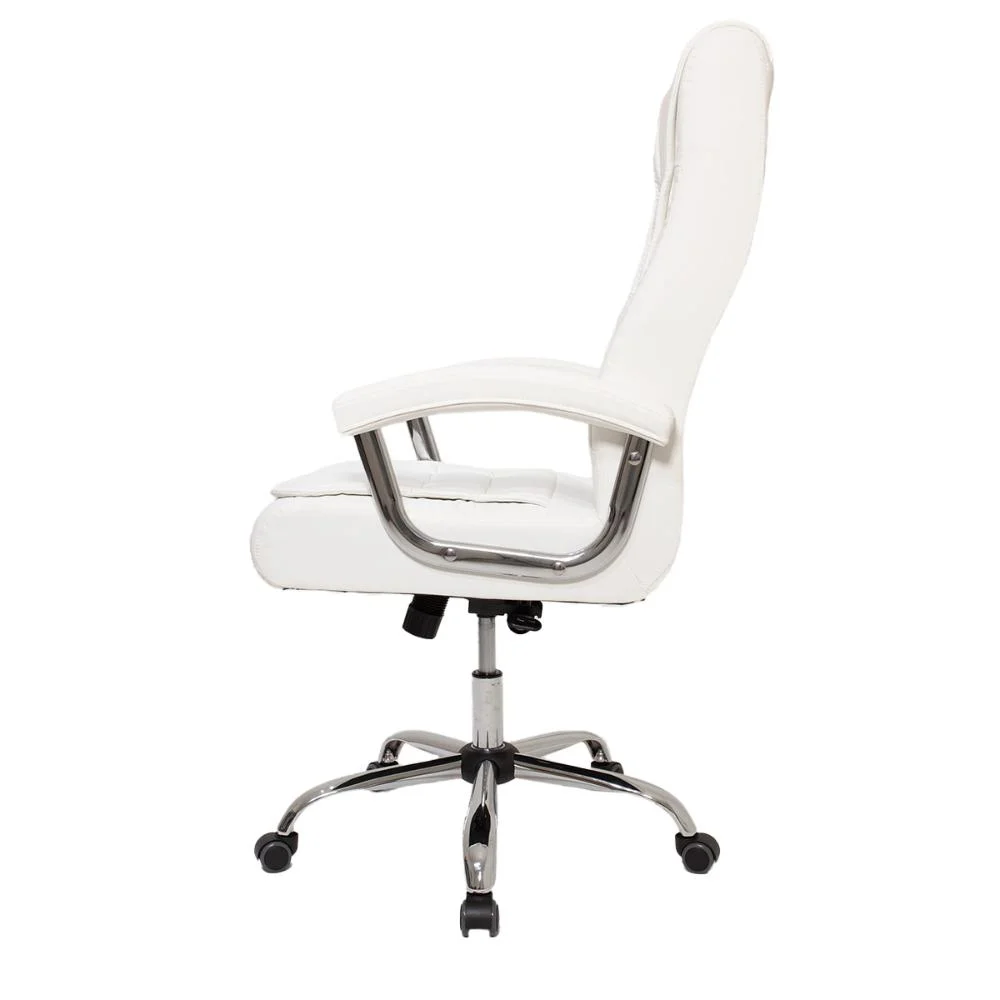 Imagem 2 de 5 do produto Kit 2 Cadeiras De Escritório Presidente Executiva, Alta Big Confortável, Molas Ensacadas Pillow Top - Branca