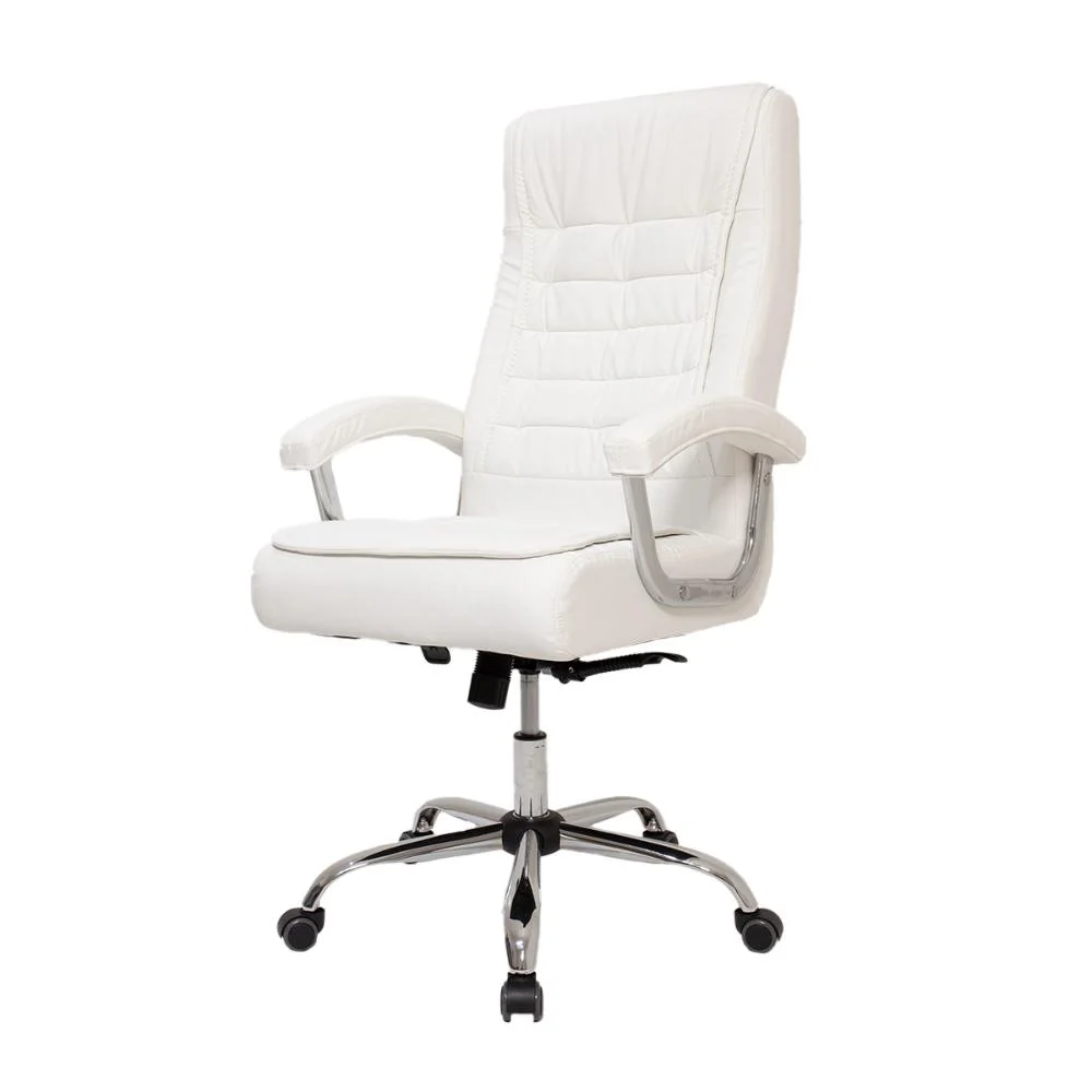 Imagem 3 de 5 do produto Kit 2 Cadeiras De Escritório Presidente Executiva, Alta Big Confortável, Molas Ensacadas Pillow Top - Branca