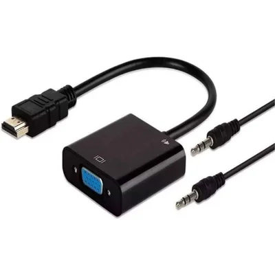 Cabo Adaptador HDMI Para VGA, Lelong Conversor ,Com Saída De Áudio P2