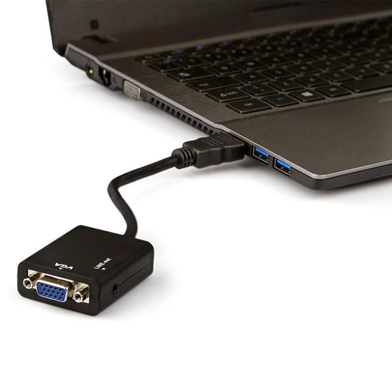 Imagem 5 de 5 do produto Cabo Adaptador HDMI Para VGA, Lelong Conversor ,Com Saída De Áudio P2