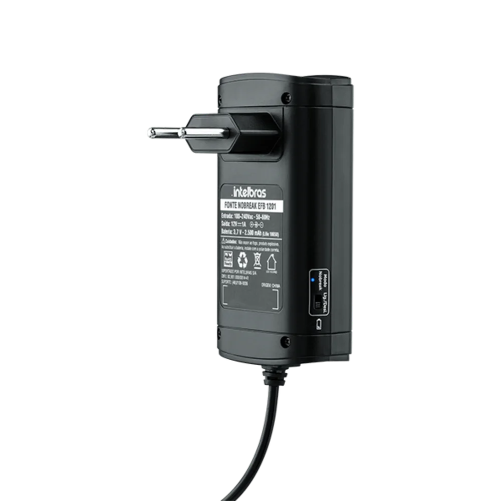 Fonte Intelbras Nobreak, 12V, 1A, Com Bateria - EFB 1201 Fonte Intelbras Nobreak, 12V, 1A, Com Bateria - EFB 1201