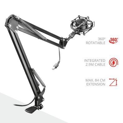 Suporte Articulado De Microfone Trust Gxt 253 Emita Preto, 22563