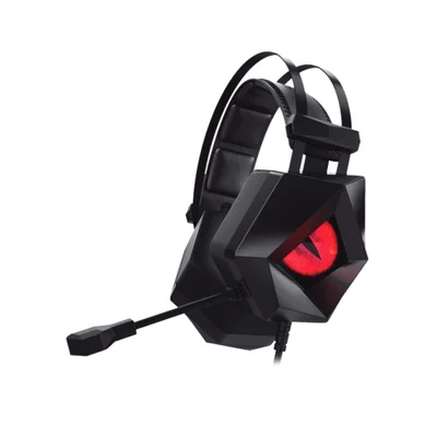 Headset Gamer Hoopson LED, Preto E Vermelho - F-201-VM