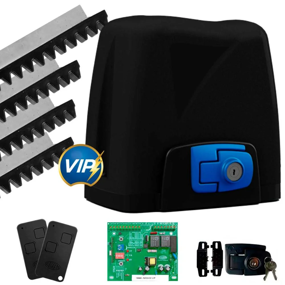 Imagem 4 de 4 do produto Kit Motor Portão Eletrônico Deslizante Rossi Dz Atto Vip 300kg 127v Abertura Super Rápida 4 Metros - 127v