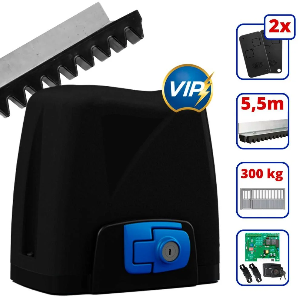 Imagem 4 de 4 do produto Kit Motor Portão Eletrônico Deslizante Rossi Dz Atto Vip 300kg 127v Automático Abertura Super Rápida + 5,5 Metros - 127v