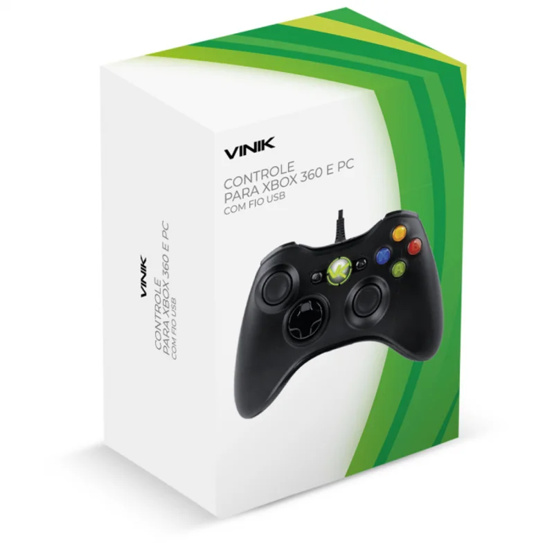 Imagem 4 de 5 do produto Controle Joystick Para Xbox 360 E Pc Com Fio Usb Vinik X360
