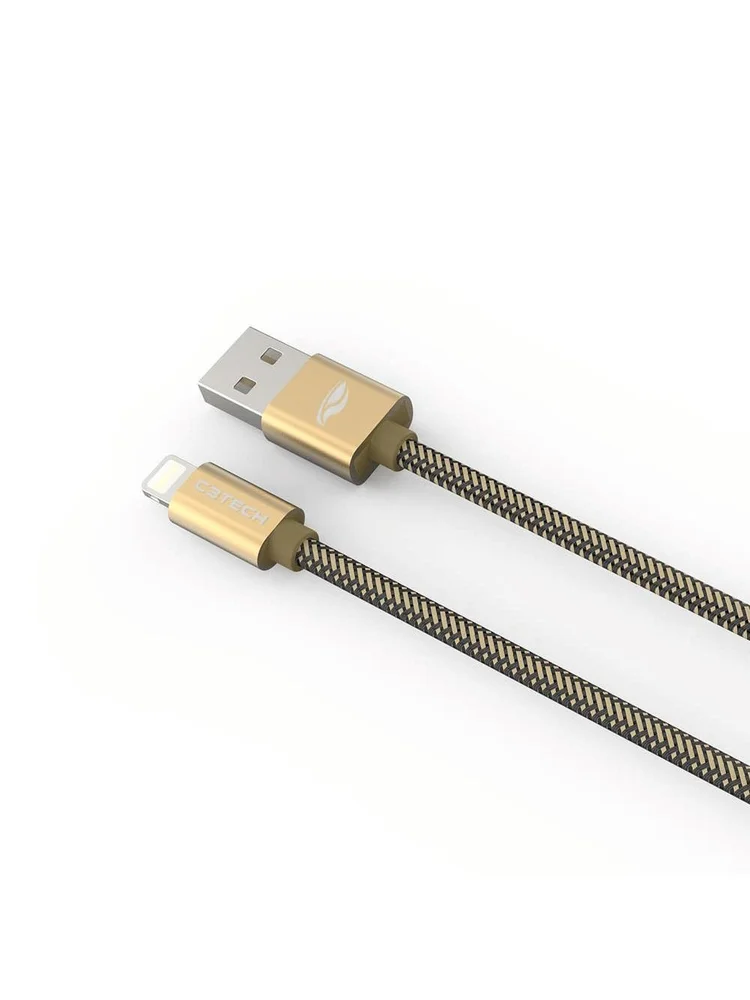 Imagem 5 de 5 do produto Cabo USB C3Tech, Lightning 2.0a, 2 Metros, Dourado - Cb-210gd