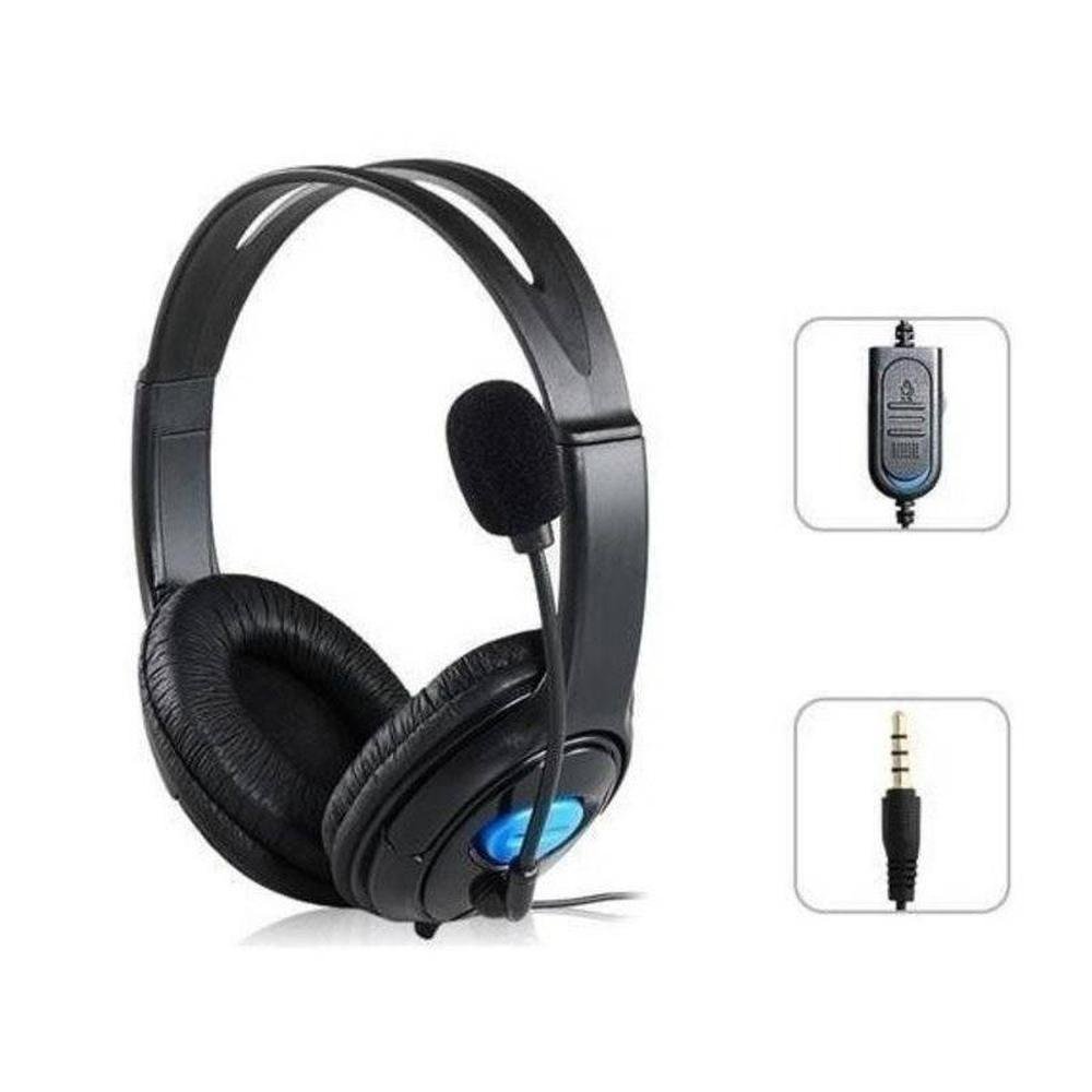 Imagem 3 de 3 do produto Fone Headset Gamer, Para Playstation 4/PS4, Com Microfone, Cabo P3