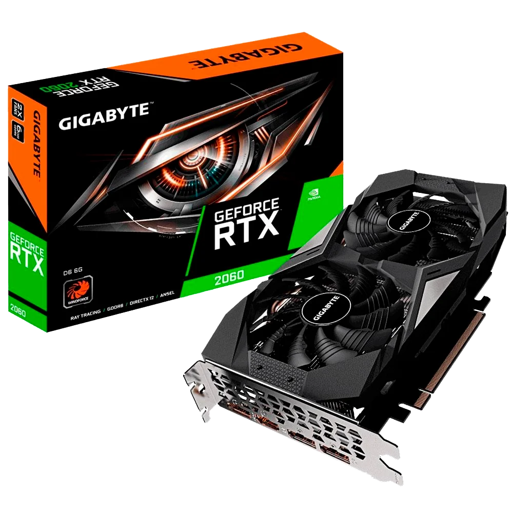 ①NVIDIA GeForce RTX2060 Placa Gigabyte Geforce RTX 2060 KaBuM