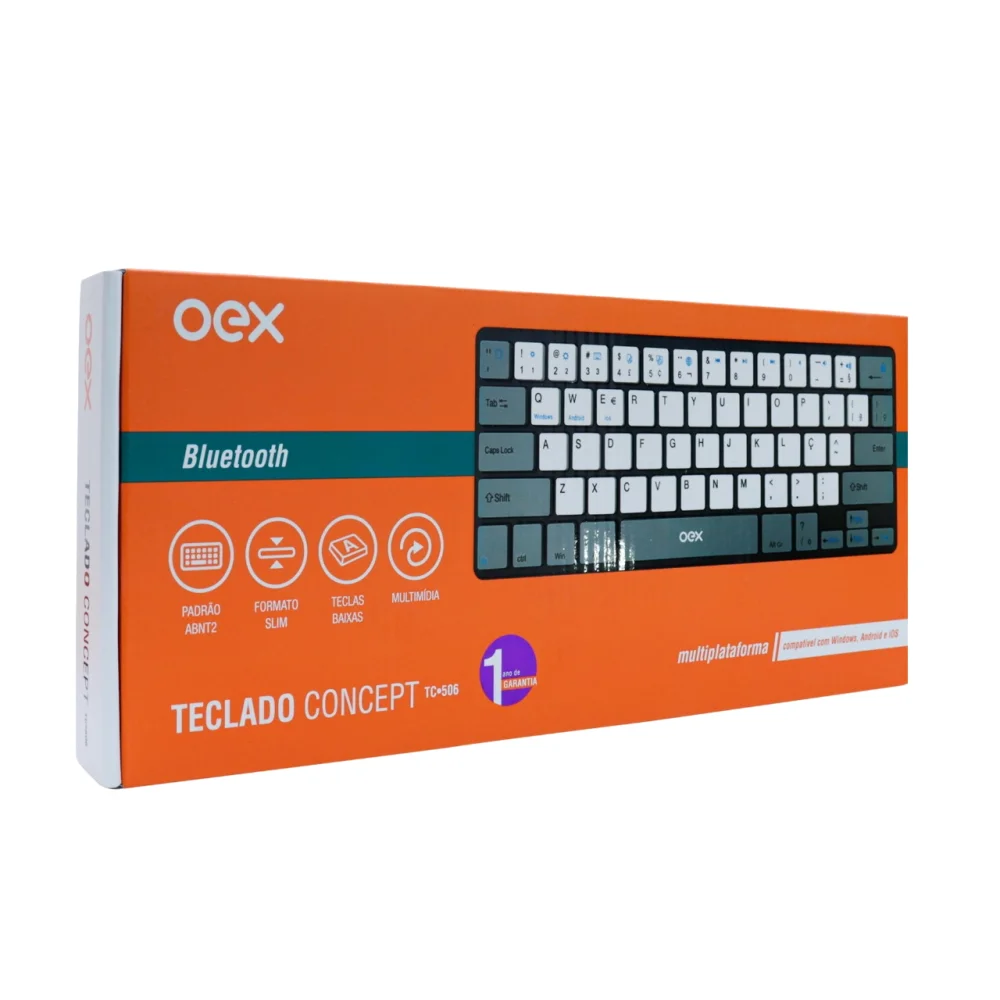 Imagem 2 de 2 do produto Teclado Oex Tc506 Multimidia Bluetooth, Concept, Abnt2, Branco