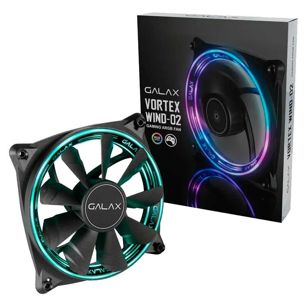 Cooler FAN Galax Vortex Wind-02, 120x120x25mm, ARGB, Preto - FG02T4PAR0 4