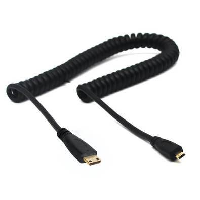 Cabo Espiral Mini-hdmi X Micro-hdmi 2.0 4k Hd De 40cm.
