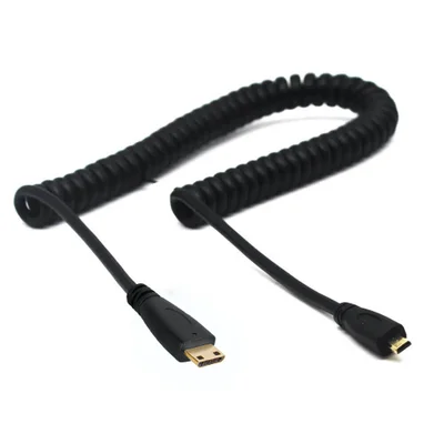 Cabo Espiral Mini-hdmi X Micro-hdmi 2.0 4k Hd De 40cm.