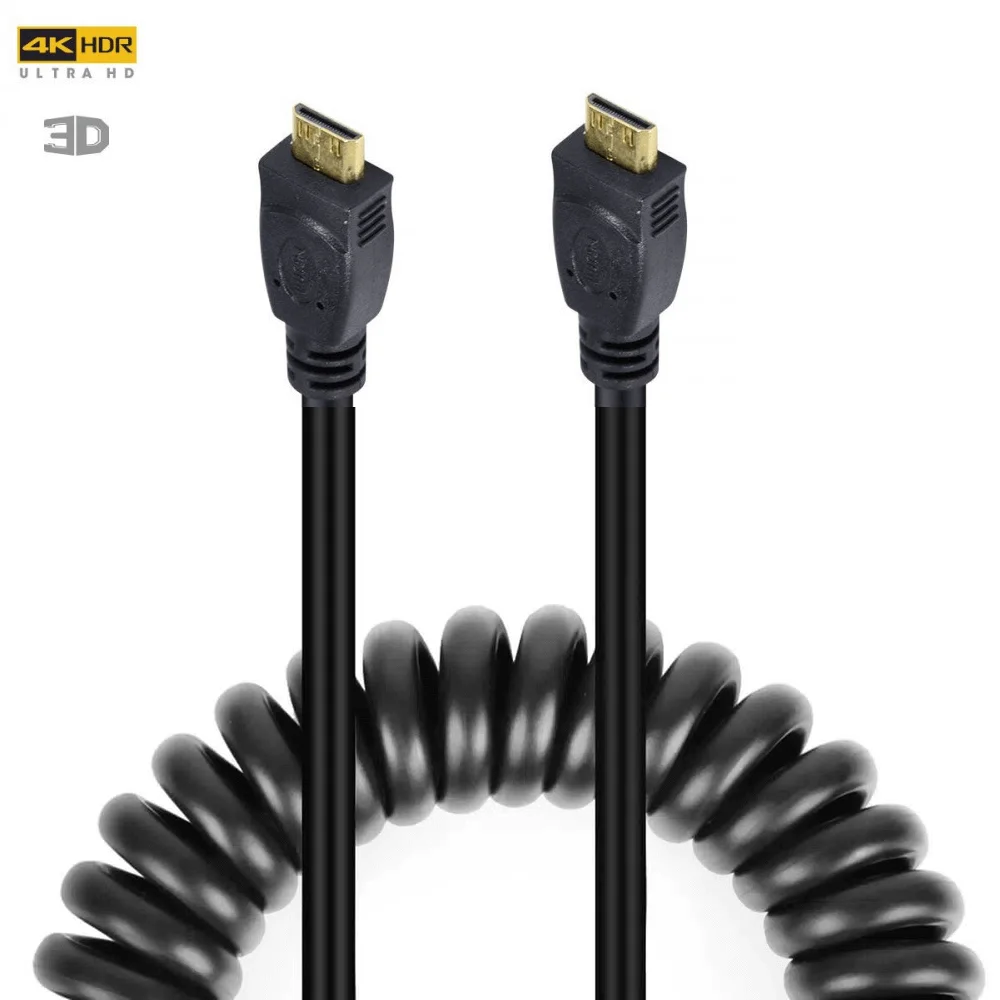 Imagem 3 de 4 do produto Cabo Espiral Mini-hdmi X Mini-hdmi 2.0 4k Hd De 40cm.