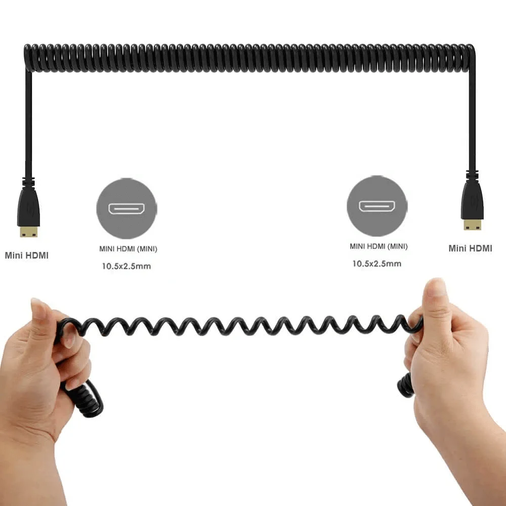 Imagem 4 de 4 do produto Cabo Espiral Mini-hdmi X Mini-hdmi 2.0 4k Hd De 40cm.