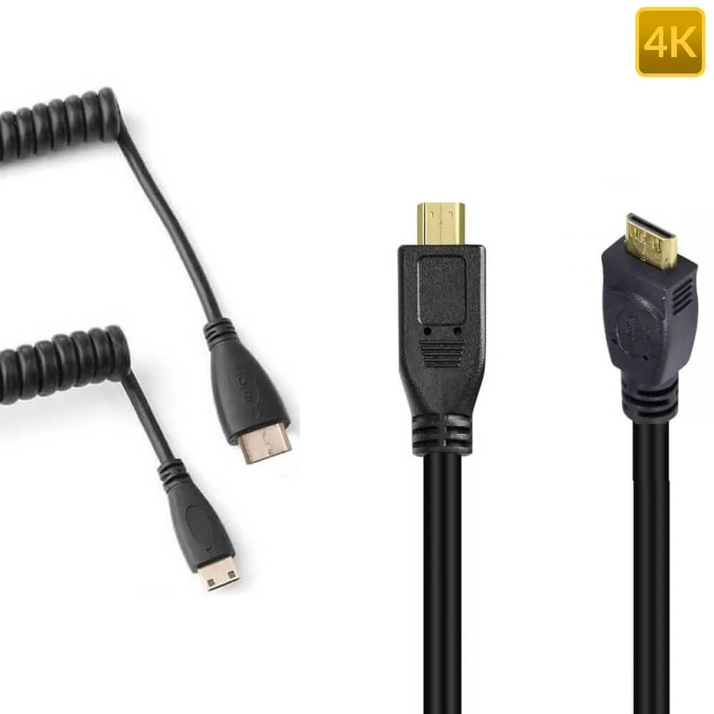 Imagem 3 de 3 do produto Cabo Espiral Mini-hdmi X Micro-hdmi 2.0 4k Hd De 25cm.