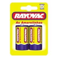 Blister 2 Pilhas Comum D2 Rayovac Amarelinha Grande - 10298.