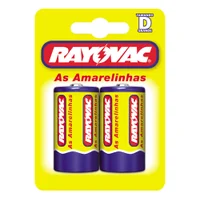 Blister 2 Pilhas Comum D2 Rayovac Amarelinha Grande - 10298
