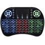 Mini Teclado Mouse Iluminado Led Touchpad Wireless Bluetooth Wifi Sem Fio Bateria Usb I8 Preto