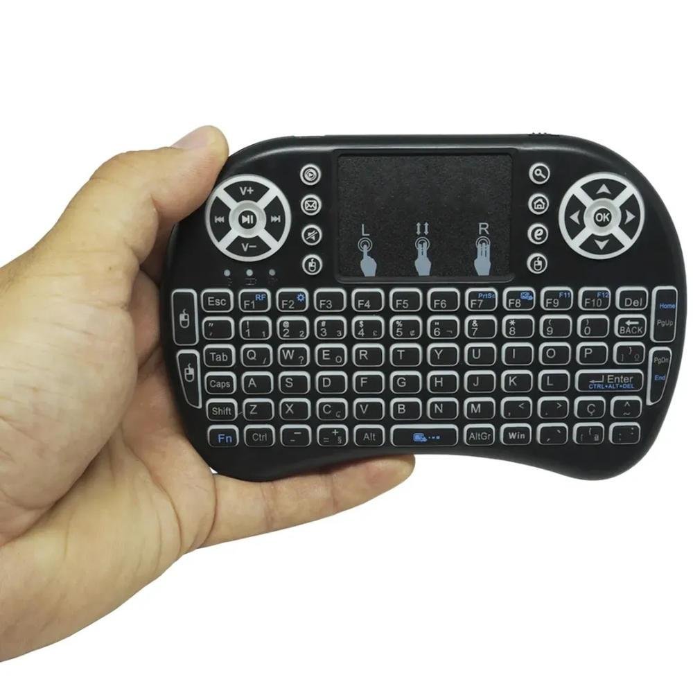 Imagem 4 de 4 do produto Mini Teclado Wireless Keyboard Com Touchpad Com Led Usb Android Console E Tv