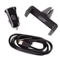 Kit Veicular Carregador Type C E Suporte Para Smartphone Newlink Ka100 Preto