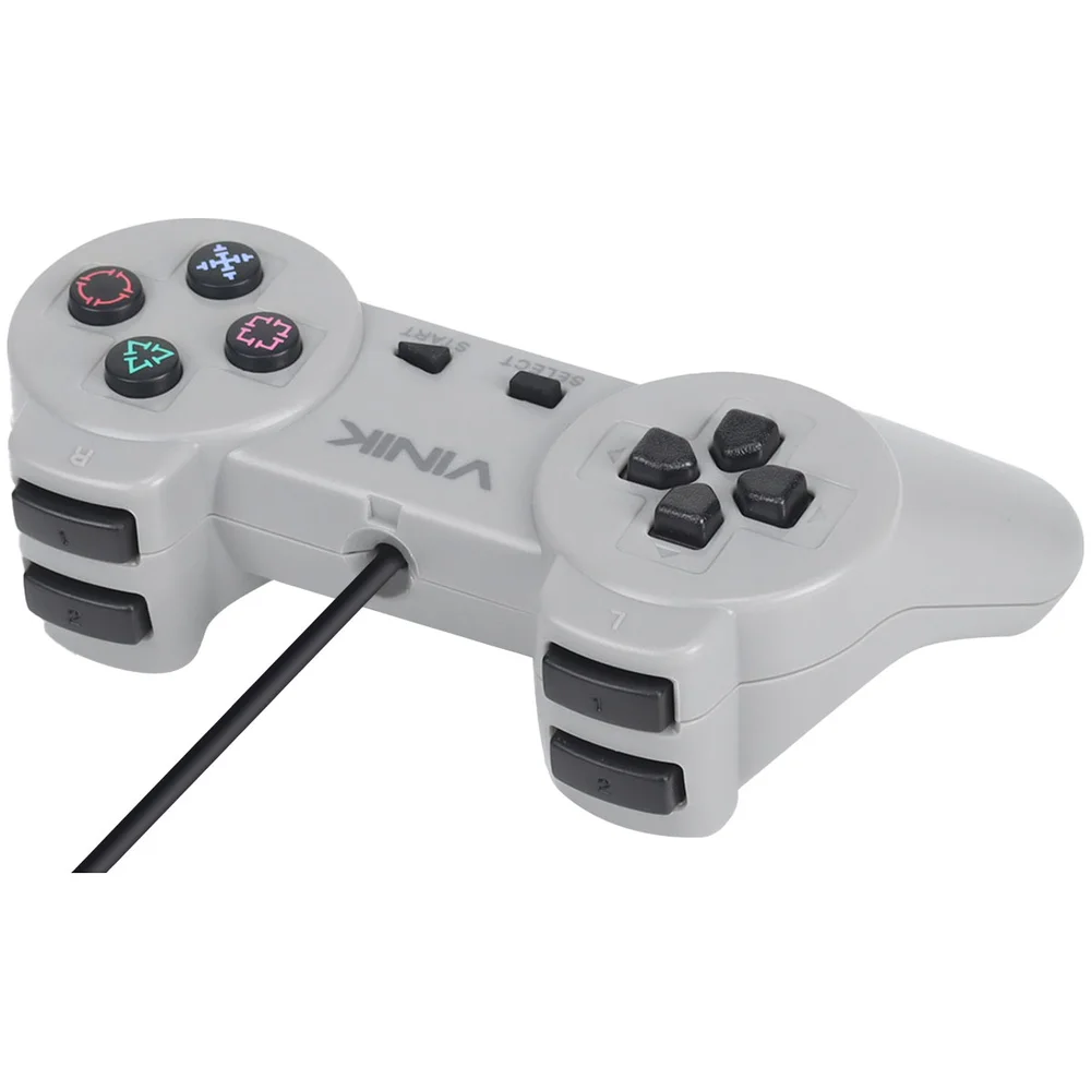 Imagem 2 de 5 do produto Controle Pc Usb Ps1/playstation 1 Cinza - Retrô - Vinik Play 1 Cinza