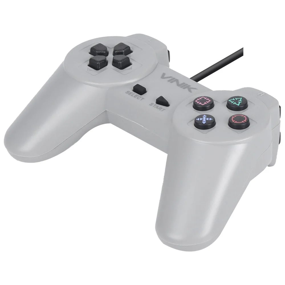Imagem 3 de 5 do produto Controle Pc Usb Ps1/playstation 1 Cinza - Retrô - Vinik Play 1 Cinza