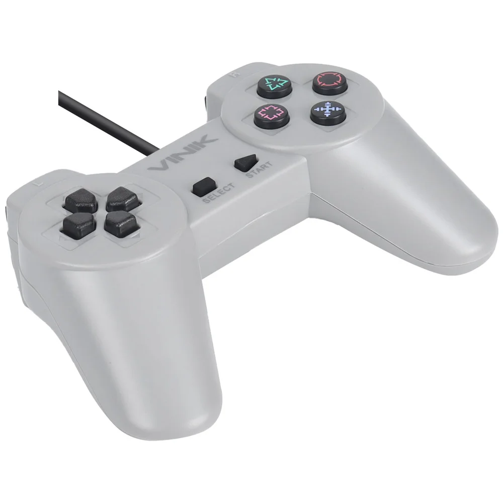 Imagem 4 de 5 do produto Controle Pc Usb Ps1/playstation 1 Cinza - Retrô - Vinik Play 1 Cinza