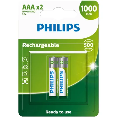 Pilha Recarregavel Philips Aaa C/2 Unidades - R03b2rtu10/59