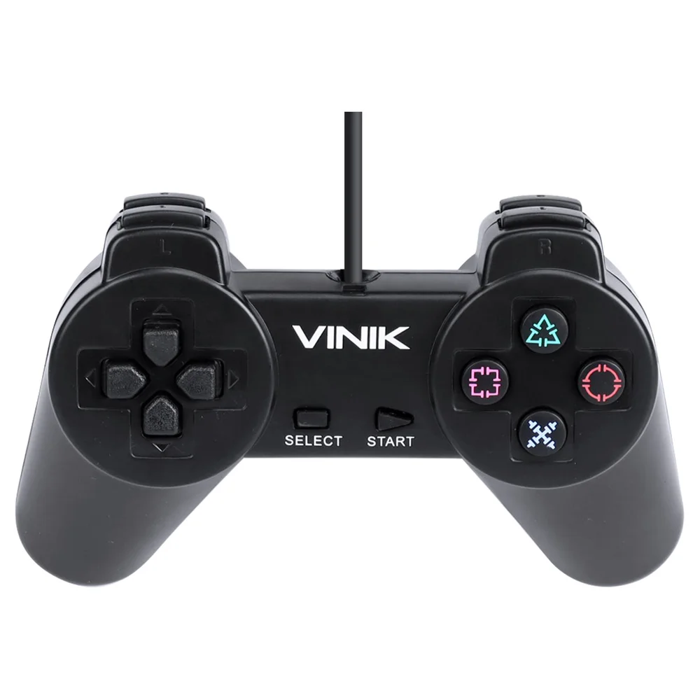 Controle Pc Usb Ps1/playstation 1 Preto - Retrô - Vinik Play 1 Preto Controle Pc Usb Ps1/playstation 1 Preto - Retrô - Vinik Play 1 Preto
