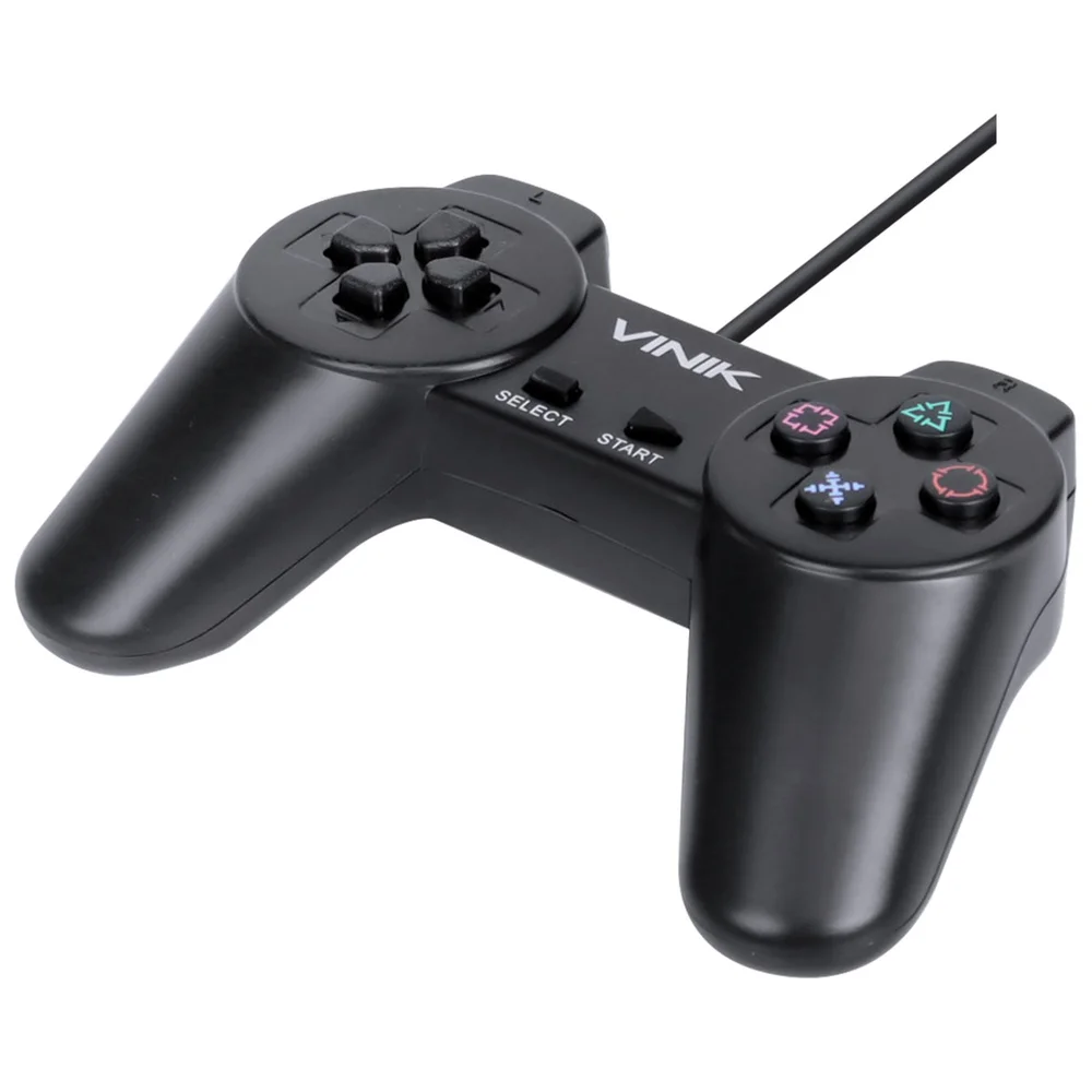 Controle Pc Usb Ps1/playstation 1 Preto - Retrô - Vinik Play 1 Preto Controle Pc Usb Ps1/playstation 1 Preto - Retrô - Vinik Play 1 Preto