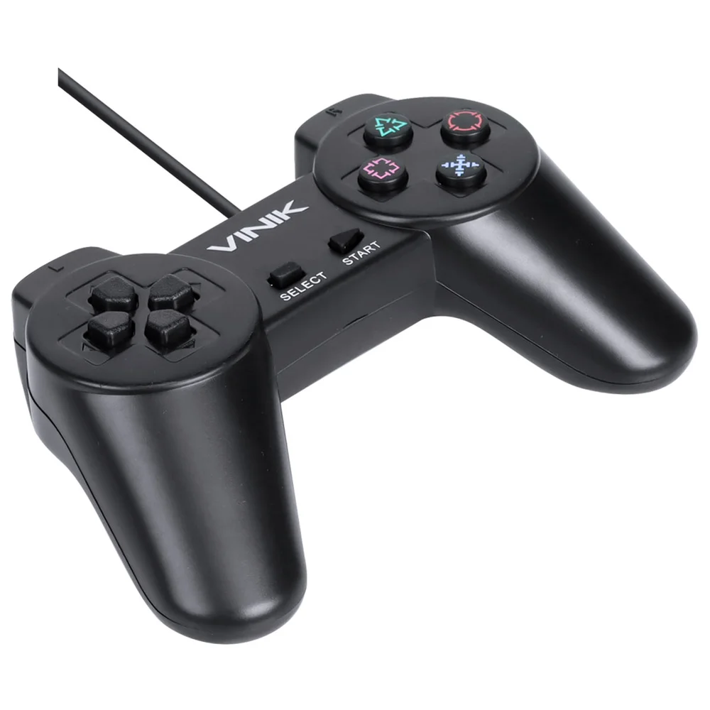 Controle Pc Usb Ps1/playstation 1 Preto - Retrô - Vinik Play 1 Preto Controle Pc Usb Ps1/playstation 1 Preto - Retrô - Vinik Play 1 Preto
