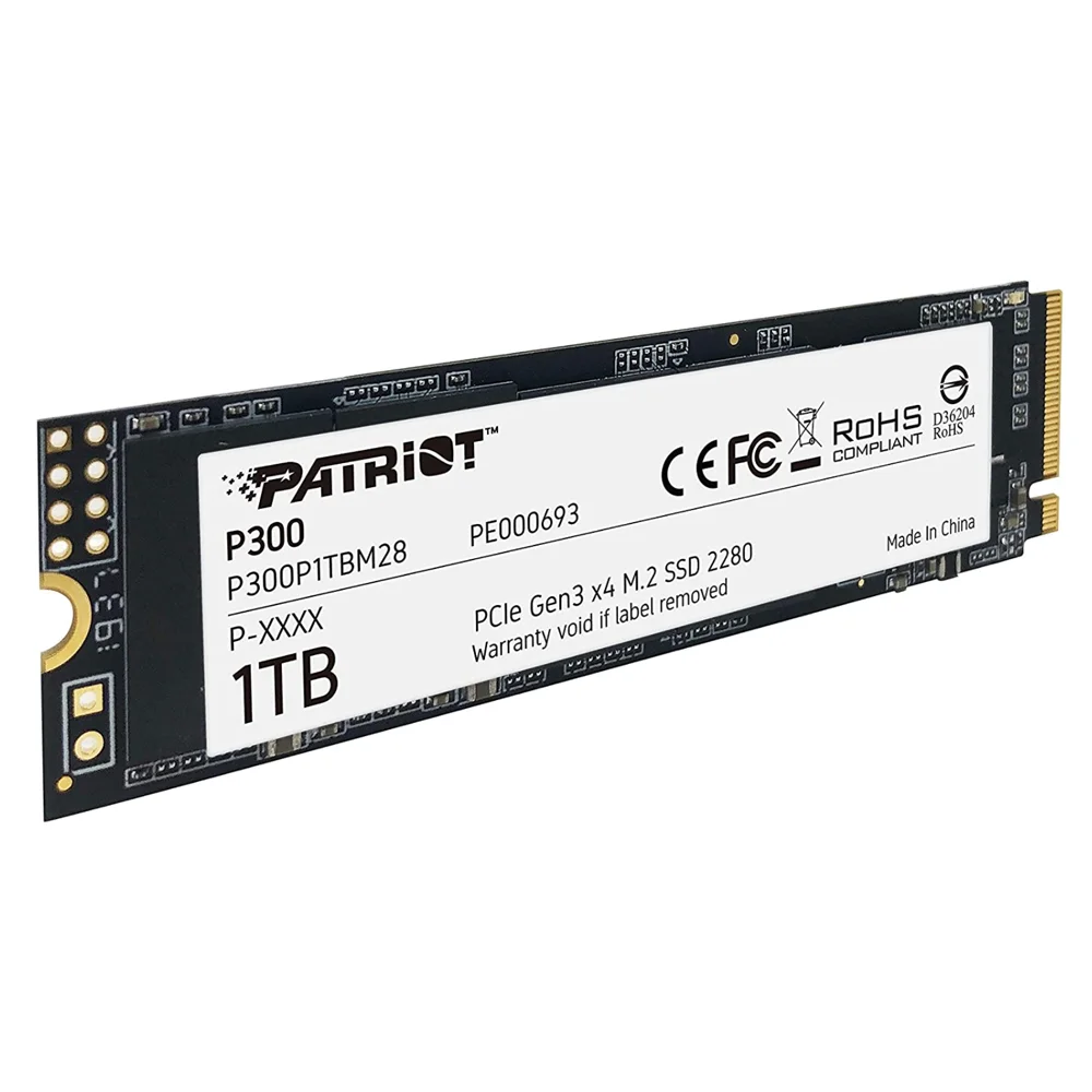 Imagem 4 de 5 do produto Ssd, 1tb, M.2 NVME PCIE, 2100MB/S Leit - 1650MB/S Grav, P300P1TBM28, Patriot