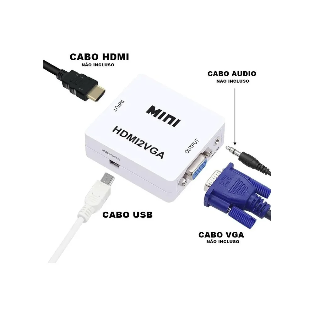 Imagem 3 de 3 do produto Adaptador Up Mini Conversor, VGA F HDMI F, Up Cabo MD9