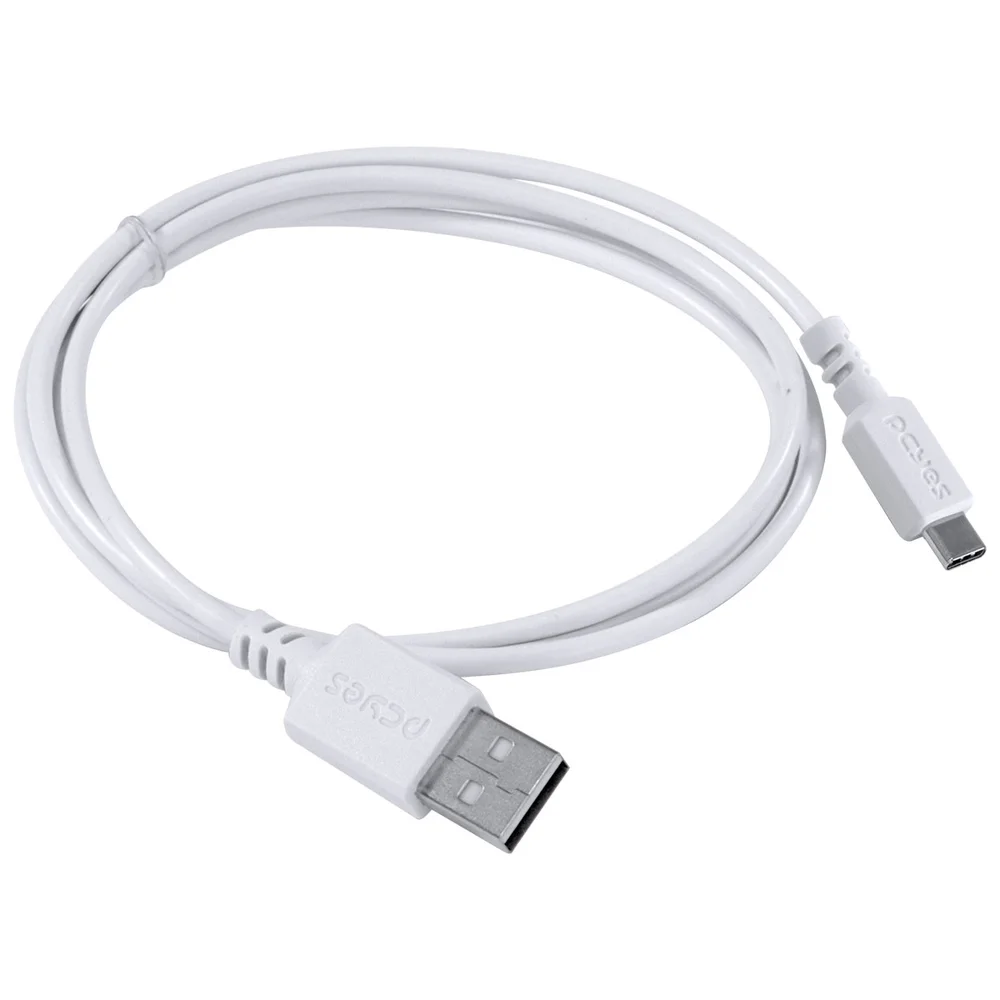 Imagem 3 de 5 do produto Cabo Para Celular Usb A 2.0 Para Usb Tipo C 1 Metro Branco - Puacb-01
